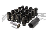 Project Kics Racing 17Hex Lug Nut & Lock Set 12x1.25 20PC Black KRN3BK